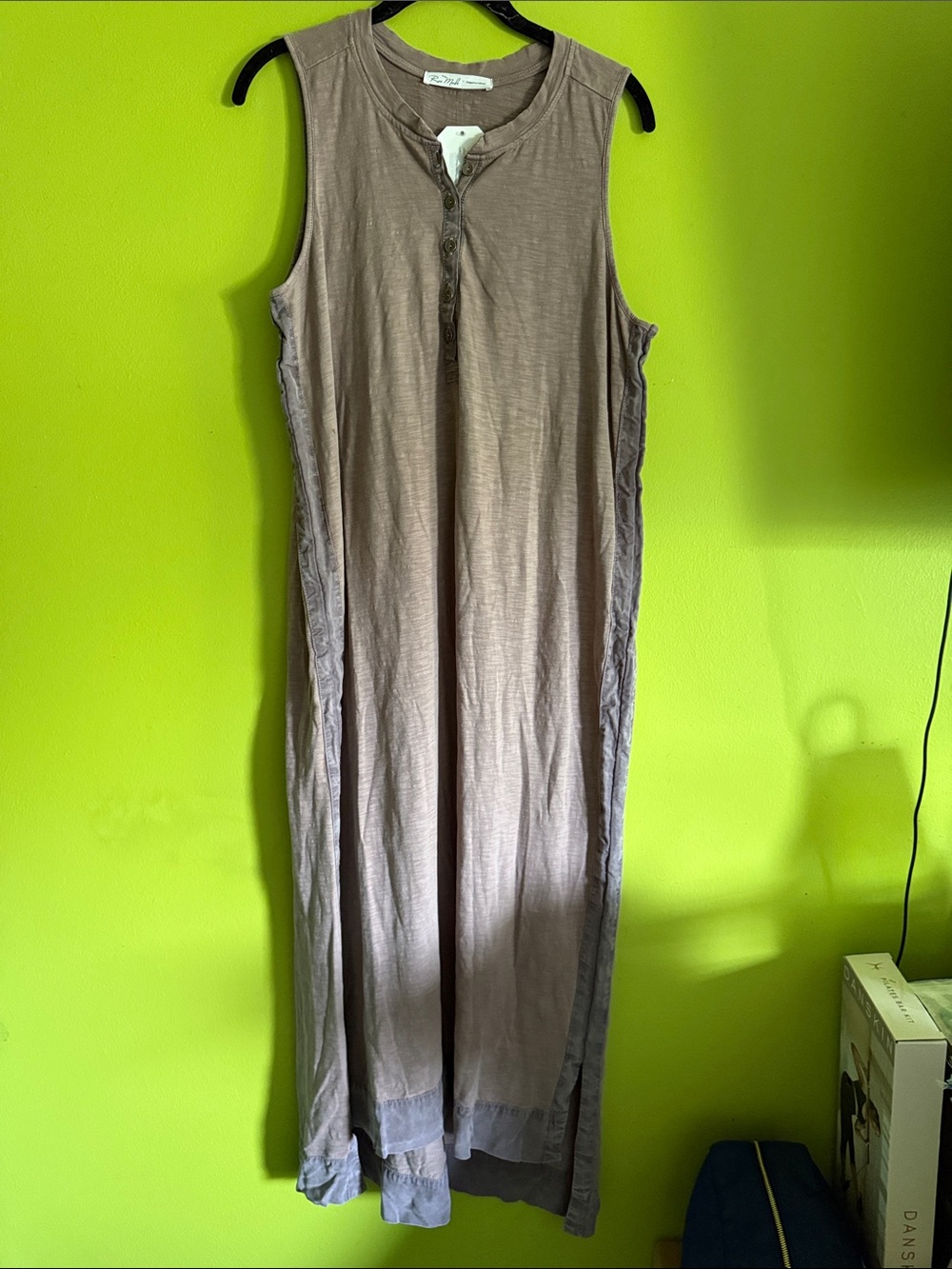 NWT Rae Mode Mocha Mineral Wash Sleeveless Maxi Dress Size L